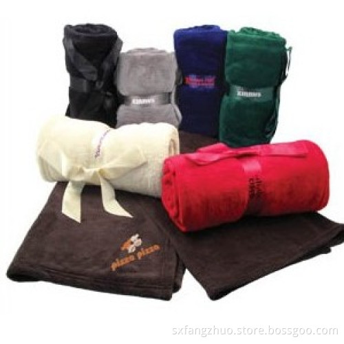 mexican coral colored  fleece plaid hospital blanket